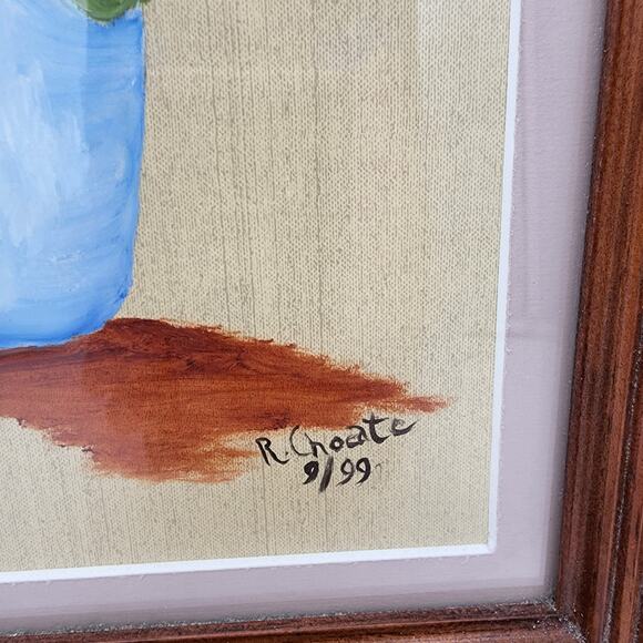 Vintage R. Choate Original Floral Painting Impressionist 9/99 Framed Signed Art - Picture 4 of 9